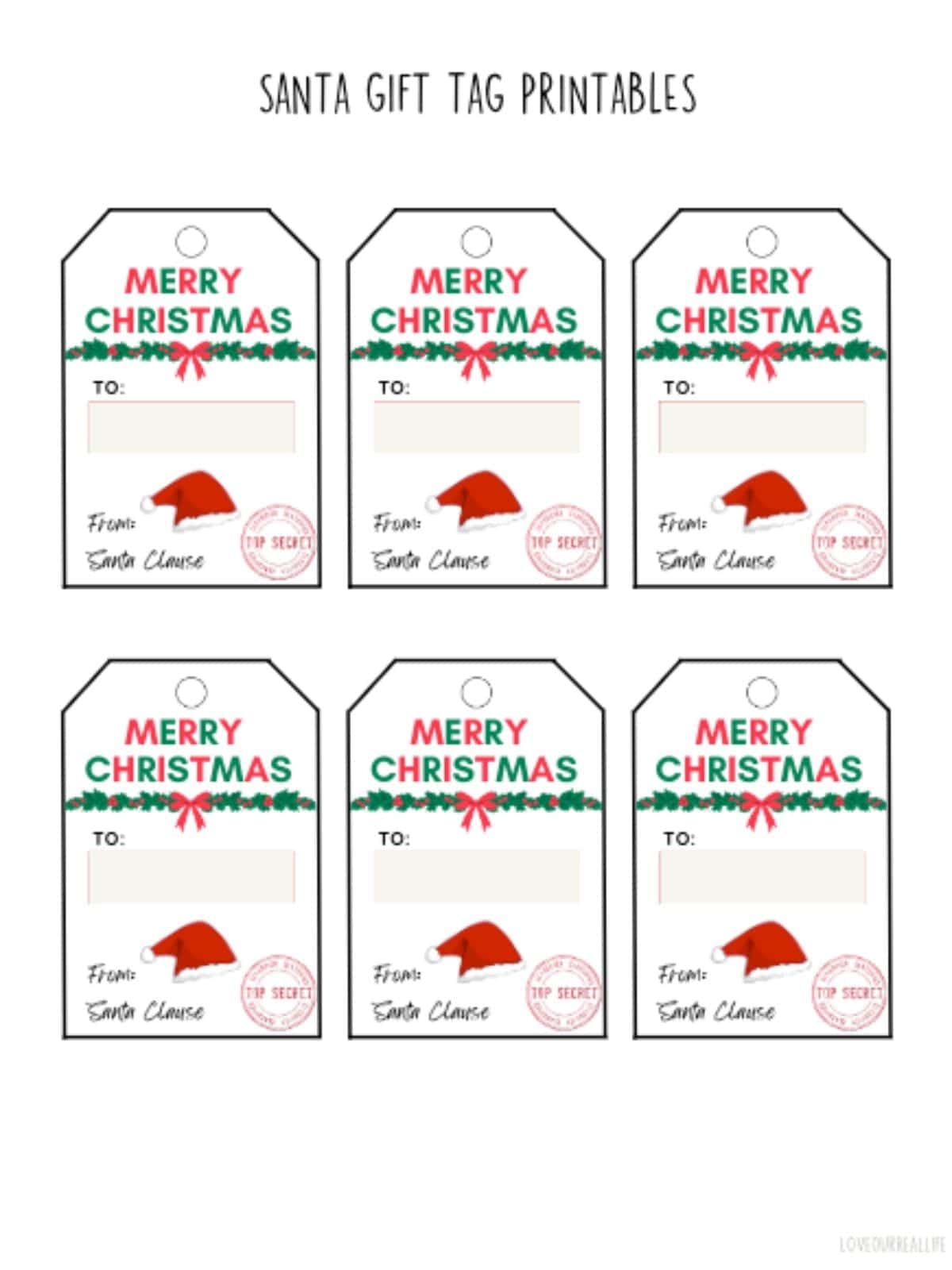 Free Printable Santa Gift Tags Download Instantly To Print Free Printable Santa Gift Tags Download Instantly To Print