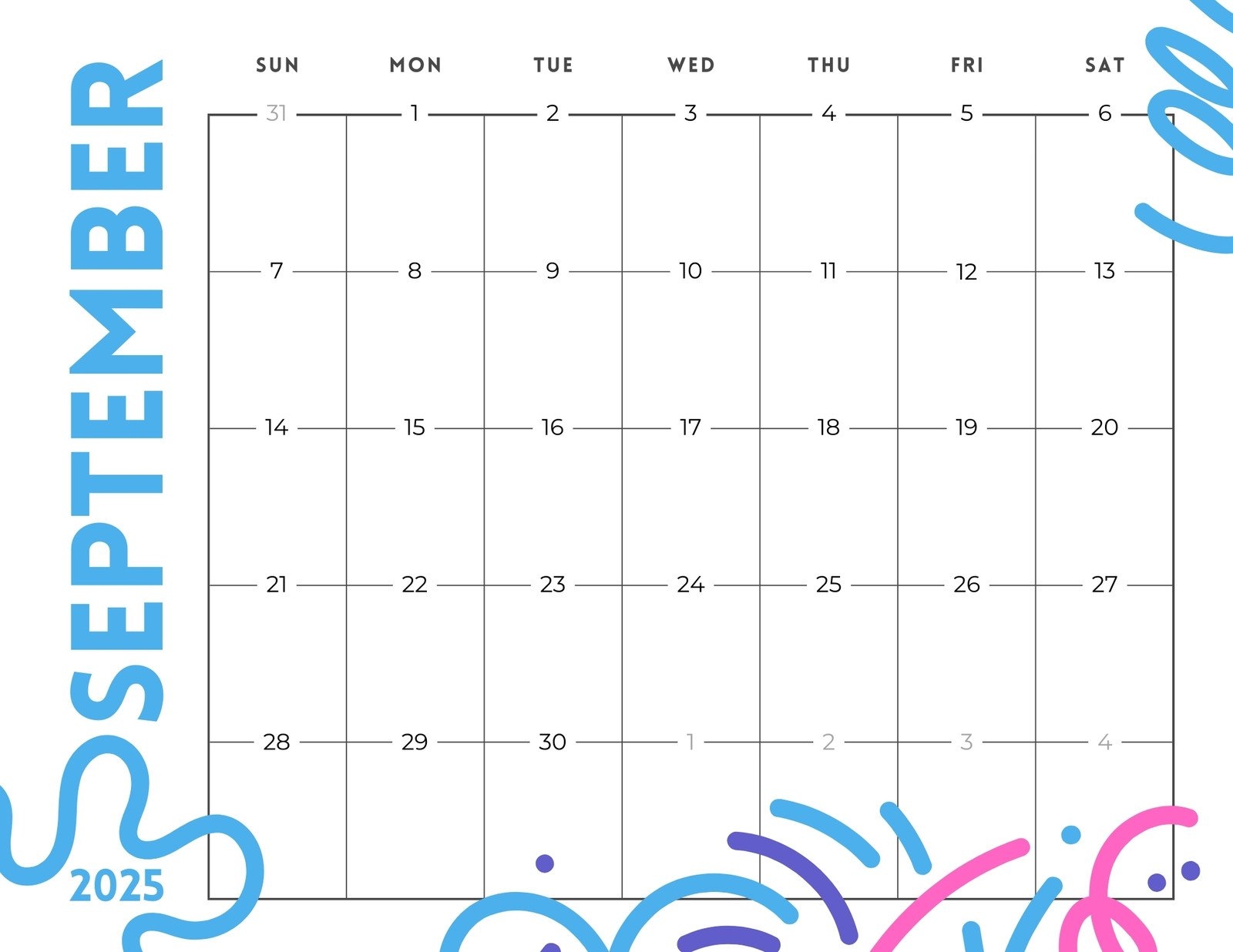 Free Printable September 2025 Calendar Templates Canva Free Printable September 2025 Calendar Templates Canva
