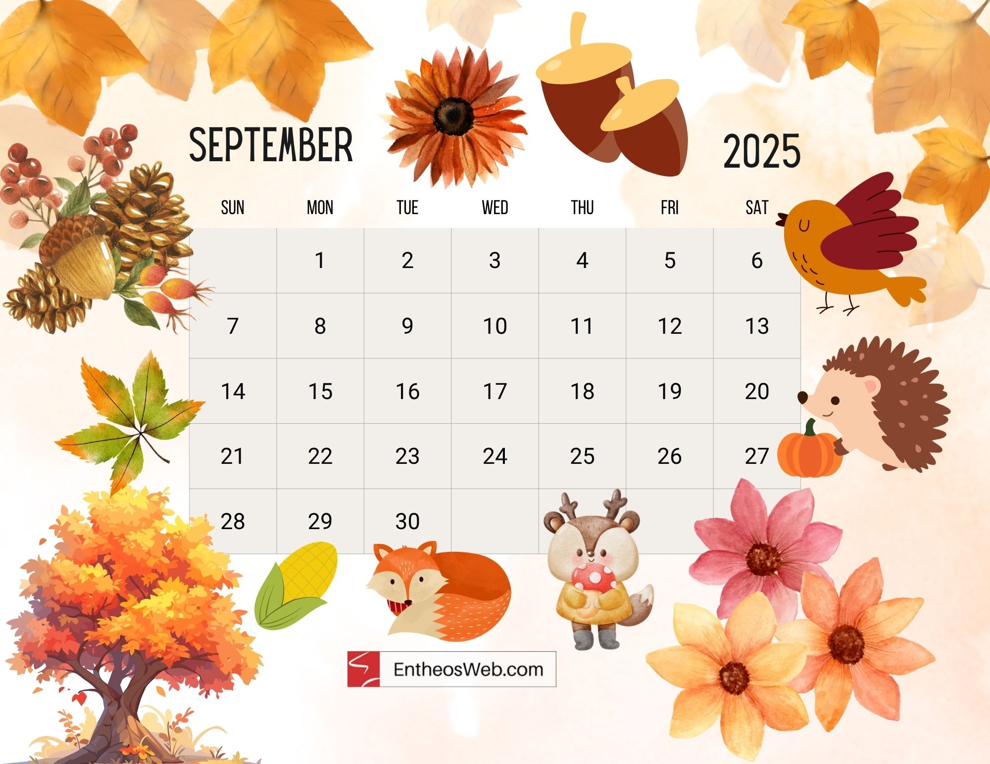 Free Printable September 2025 Calendars EntheosWeb Free Printable September 2025 Calendars EntheosWeb