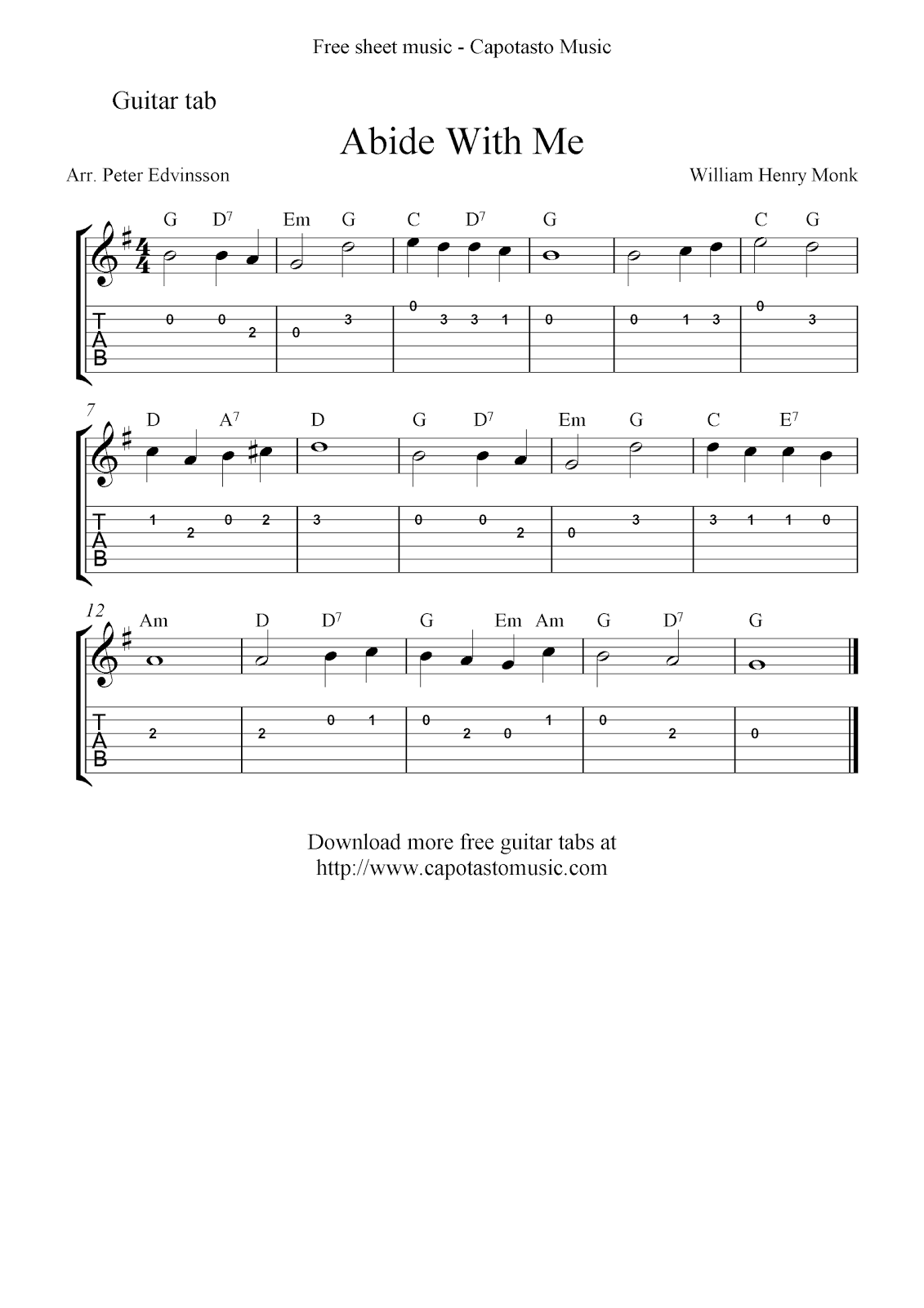 Free Printable Sheet Music For Guitar