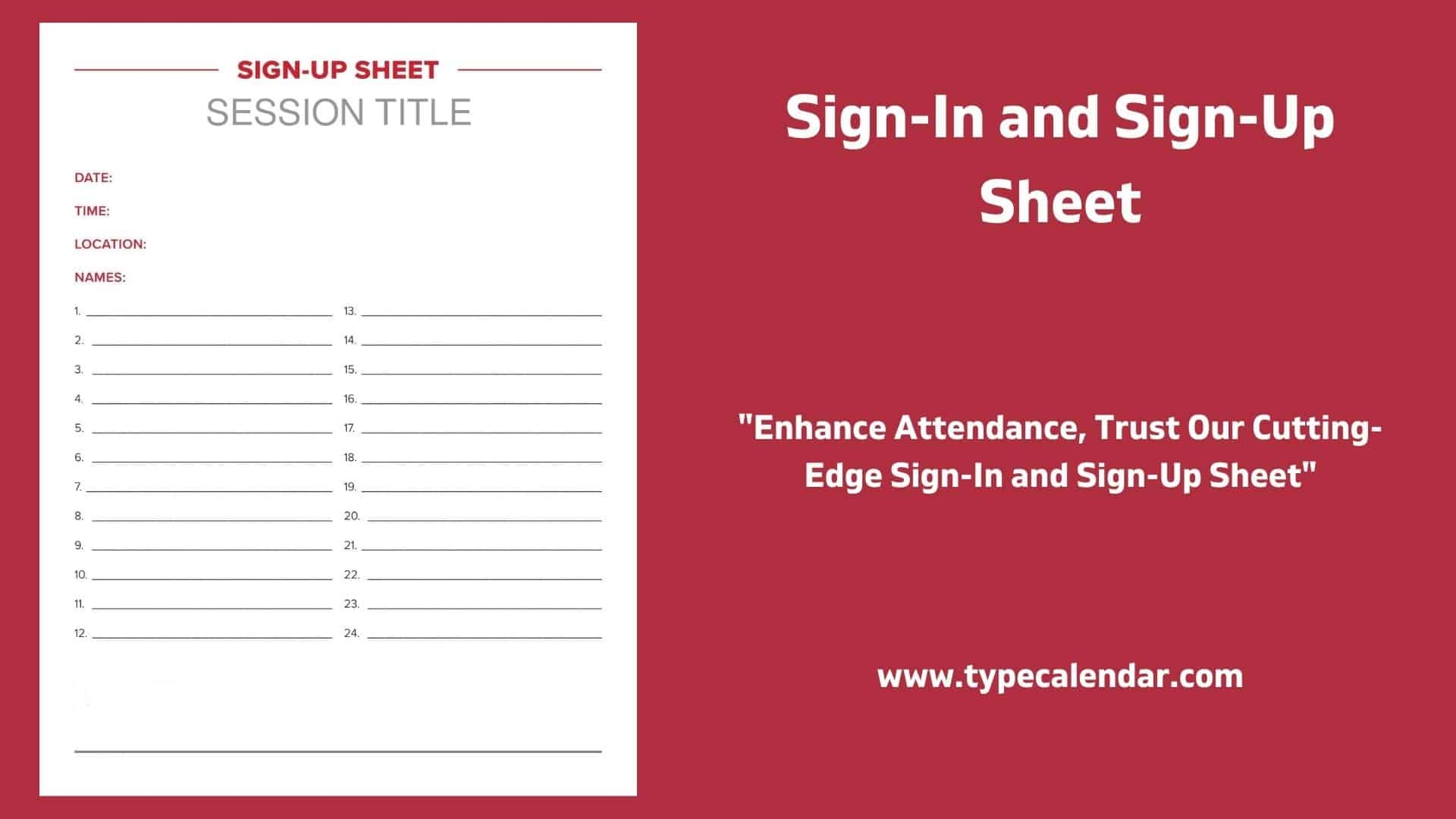 Free Printable Sign In And Sign Up Sheet PDF Word Excel 