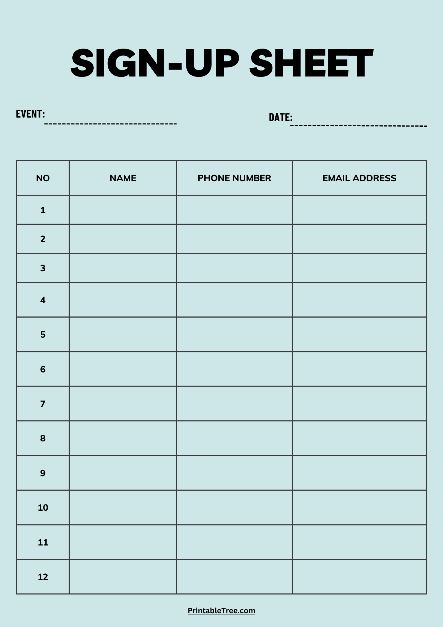 Free Printable Sign up And Sign in Sheet PDF Templates