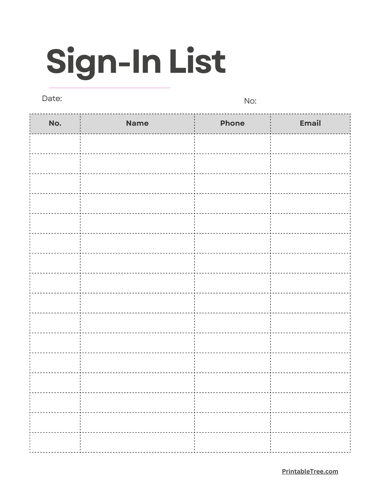 Free Printable Sign up And Sign in Sheet PDF Templates Free Printable Sign up And Sign in Sheet PDF Templates
