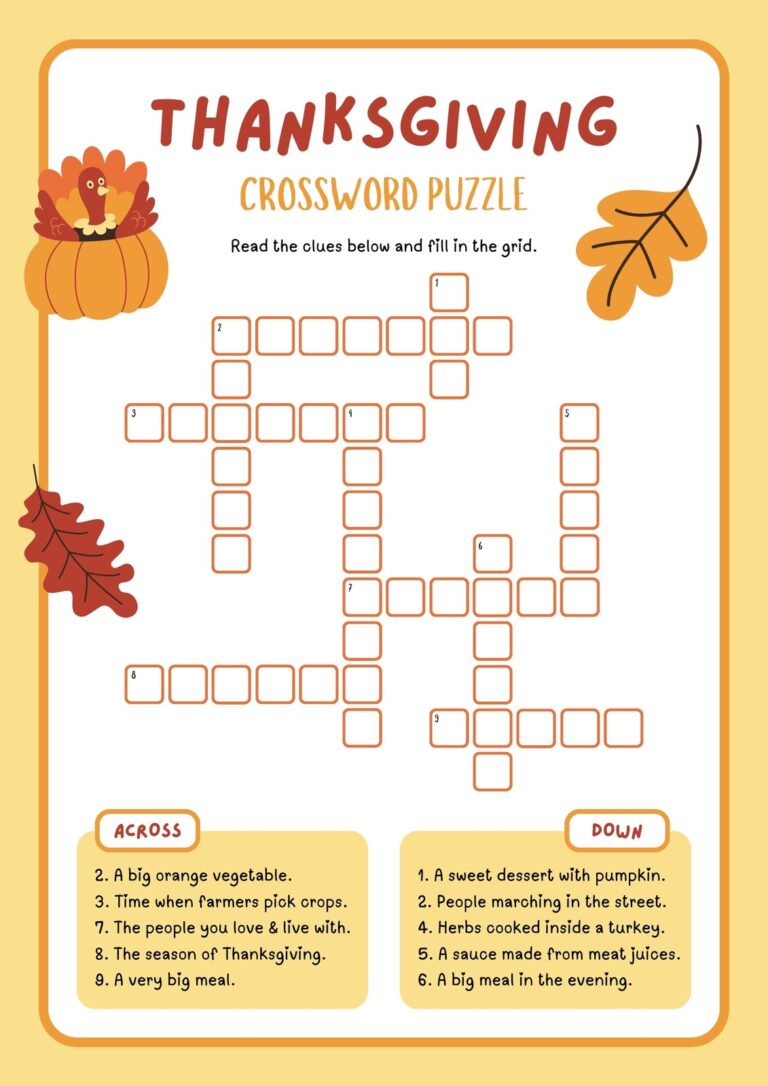 Free Printable Thanksgiving Worksheet Templates Canva