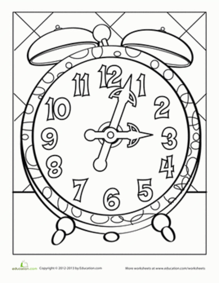 Printable Clock Worksheets For Kindergarten