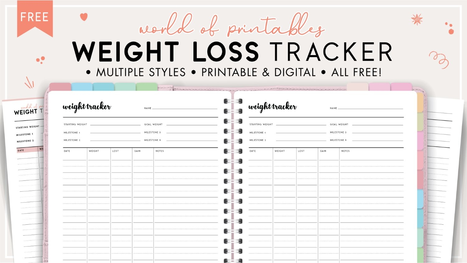 Weight Loss Chart Printable Free