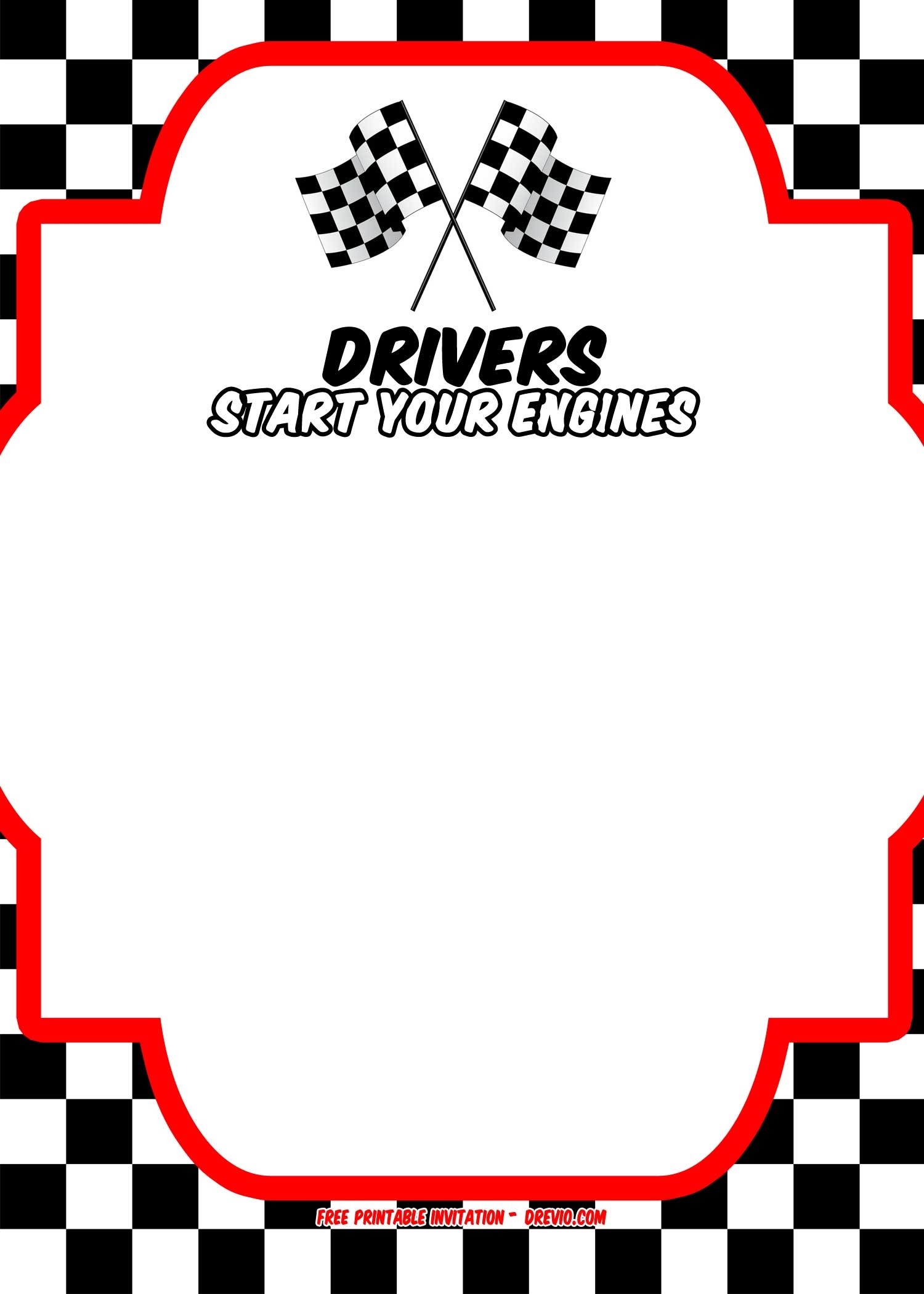 FREE Race Car Birthday Invitation Template Printable Download 