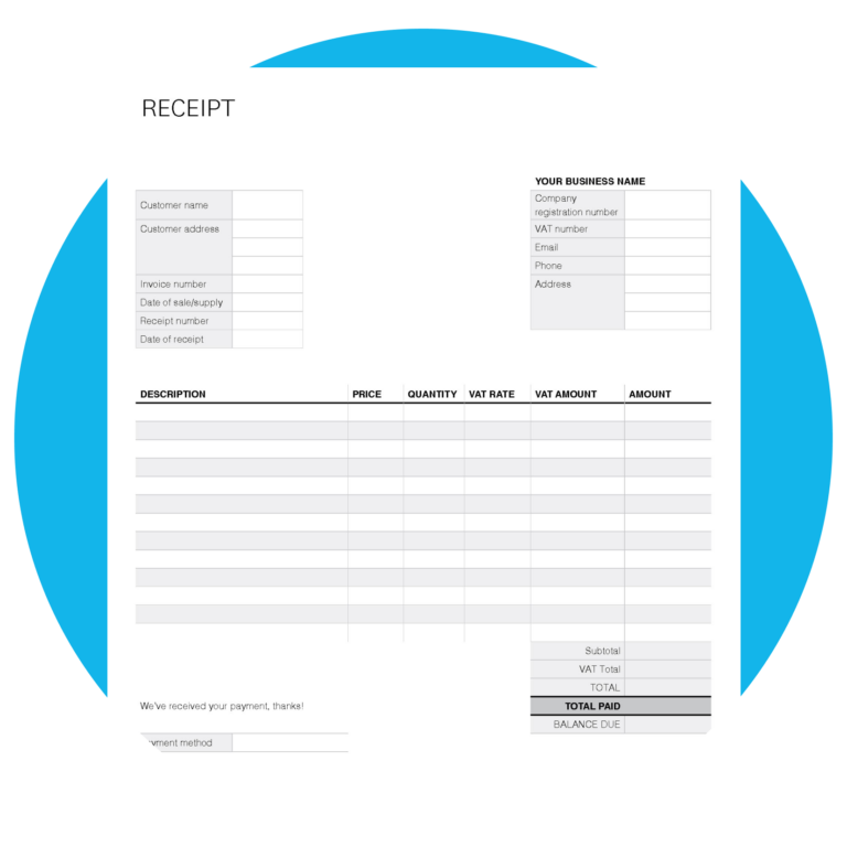 Free Receipt Template Xero UK