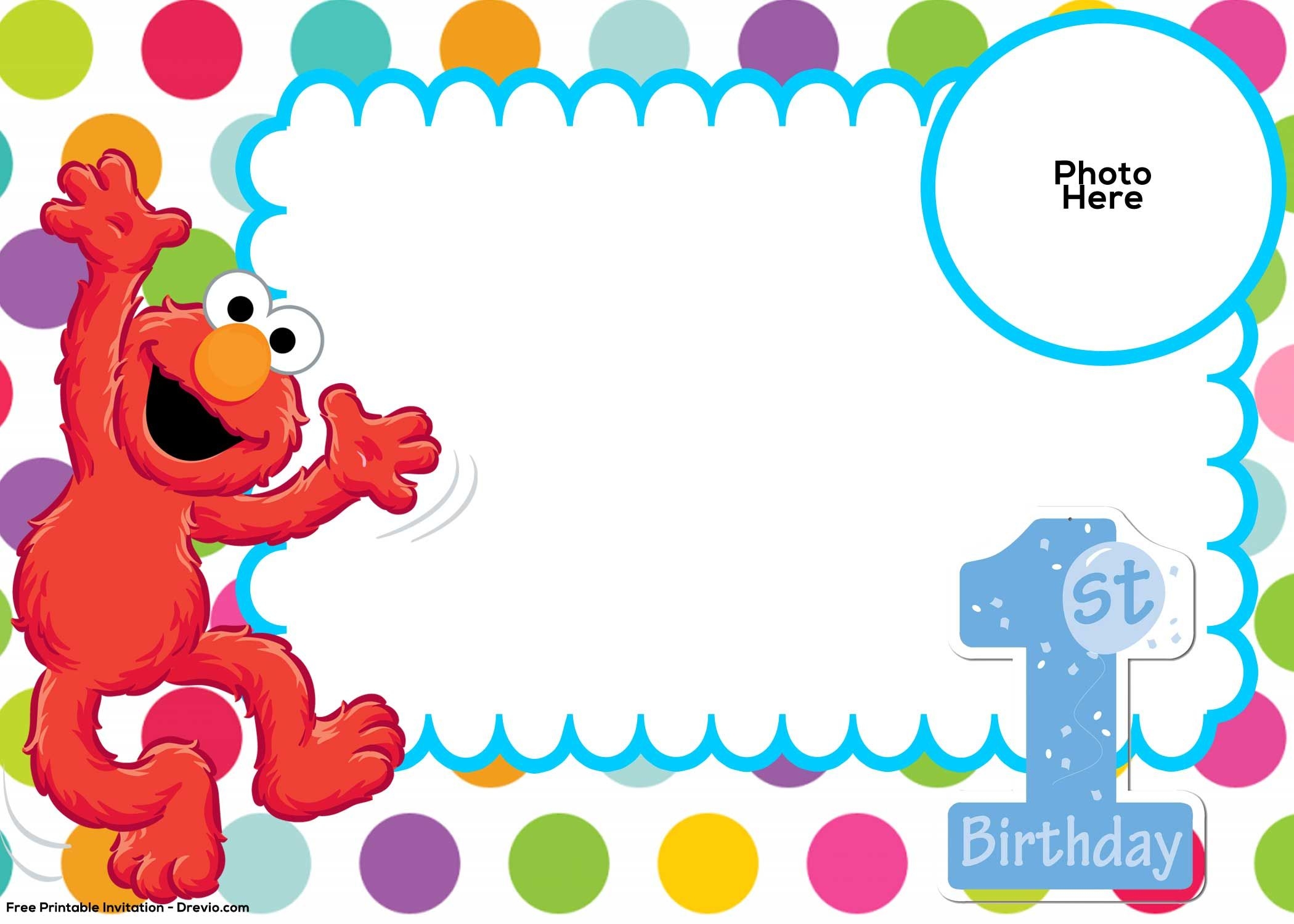 Free Sesame Street 1st Birthday Invitation Template Worksheets Library