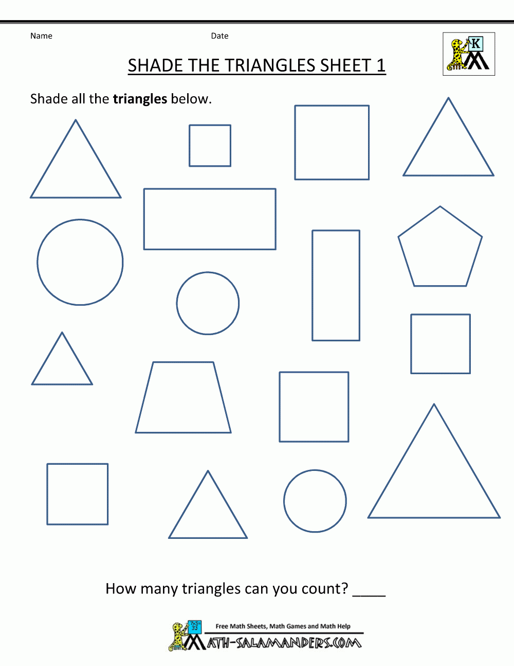 Free Shape Worksheets Kindergarten