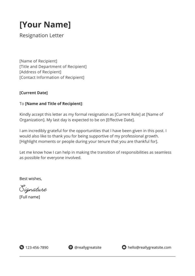 Free To Edit And Print Resignation Letter Templates Canva
