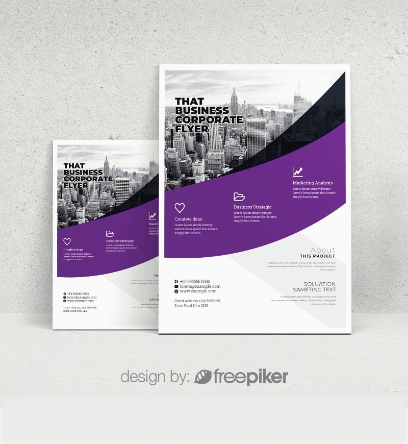 Freepiker Purple Accent Flyer Template