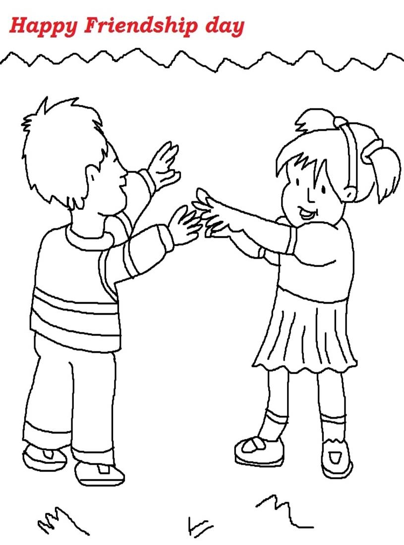 Friendship Day Printable Coloring Page For Kids 1