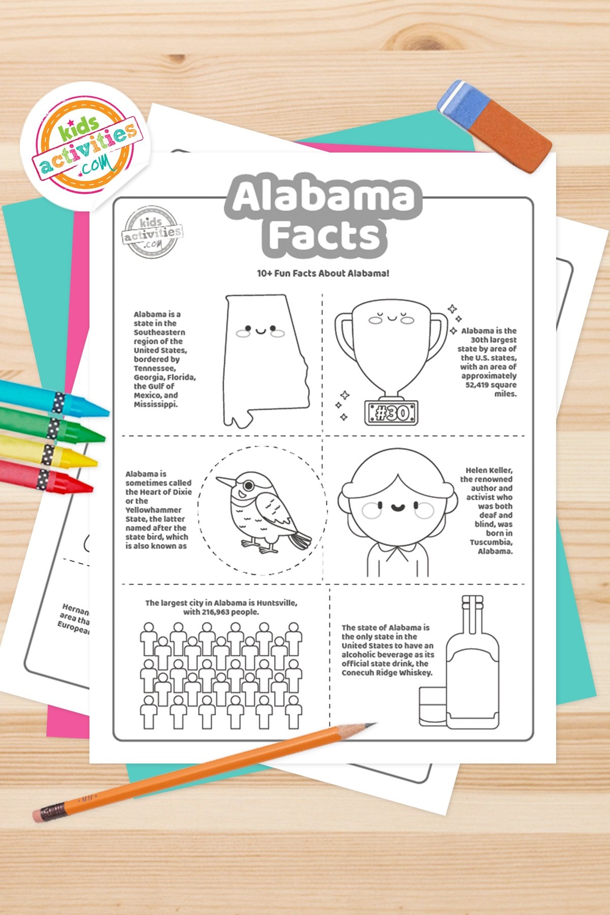 Alabama State Facts Printable Worksheet