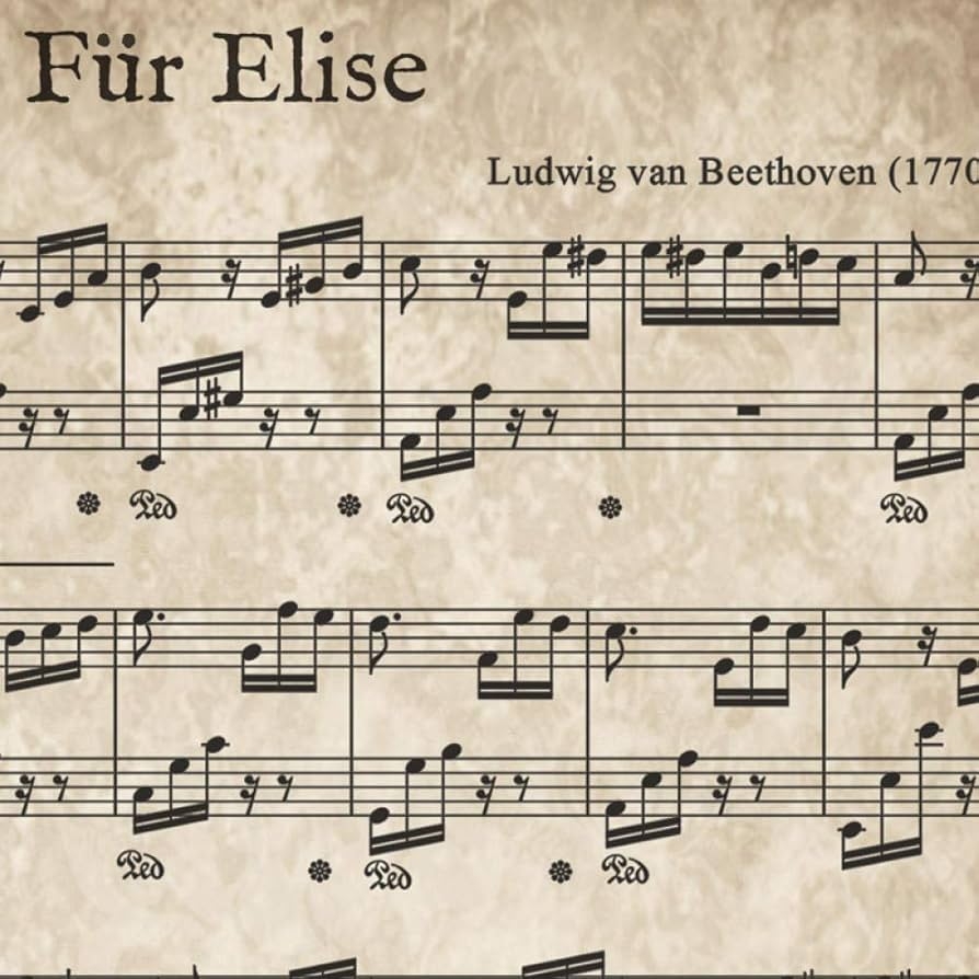 Fur Elise Vintage Sheet Music Poster Beethoven Classic Piano Music Print Christmas Song Decor Canvas Painting Picture 40 X 50 Cm 16 X 20 Inch No Frame Amazon de Home Kitchen