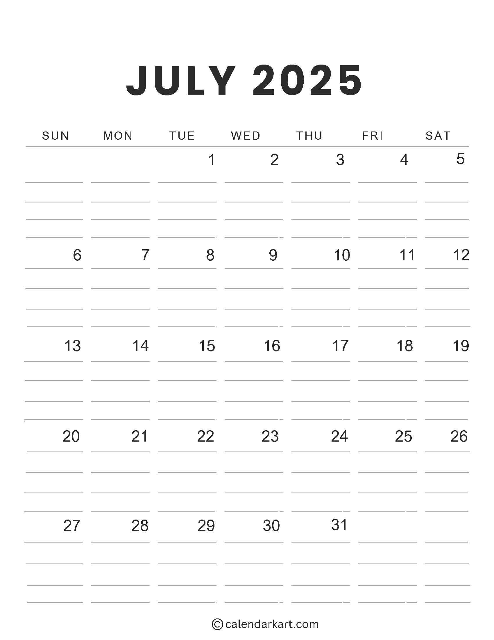 Get Free Printable July 2025 Calendar CalendarKart Get Free Printable July 2025 Calendar CalendarKart