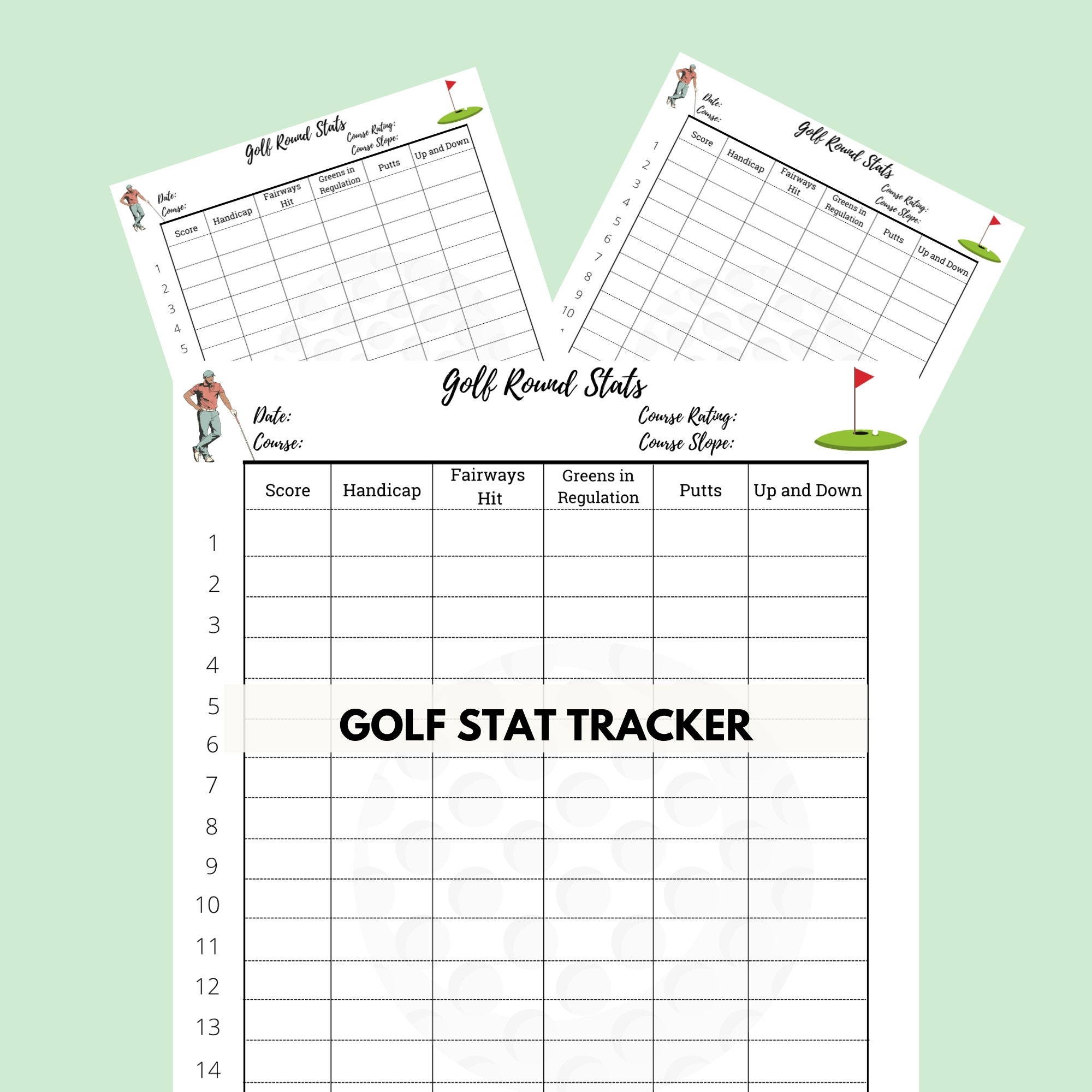 Golf Stat Tracker Printable Golf Stats Instant Download Golf Printables A4 A5 U S Letter Scorecard Keeper Golf Game PDF Printable Etsy