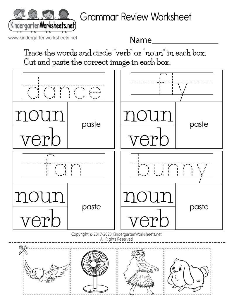 Free Printable English Grammar Worksheets