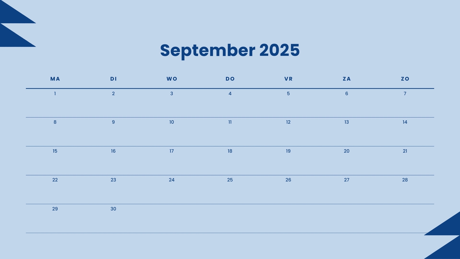 Gratis Afdrukbare Kalendersjablonen Voor September 2024 Kanva