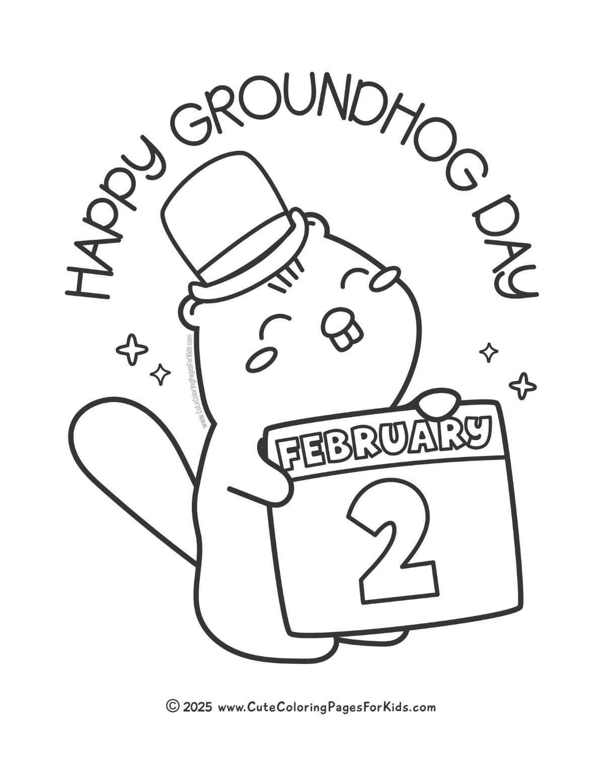 Groundhog Day Coloring Pages Free Printable PDFs Cute Coloring Pages For Kids