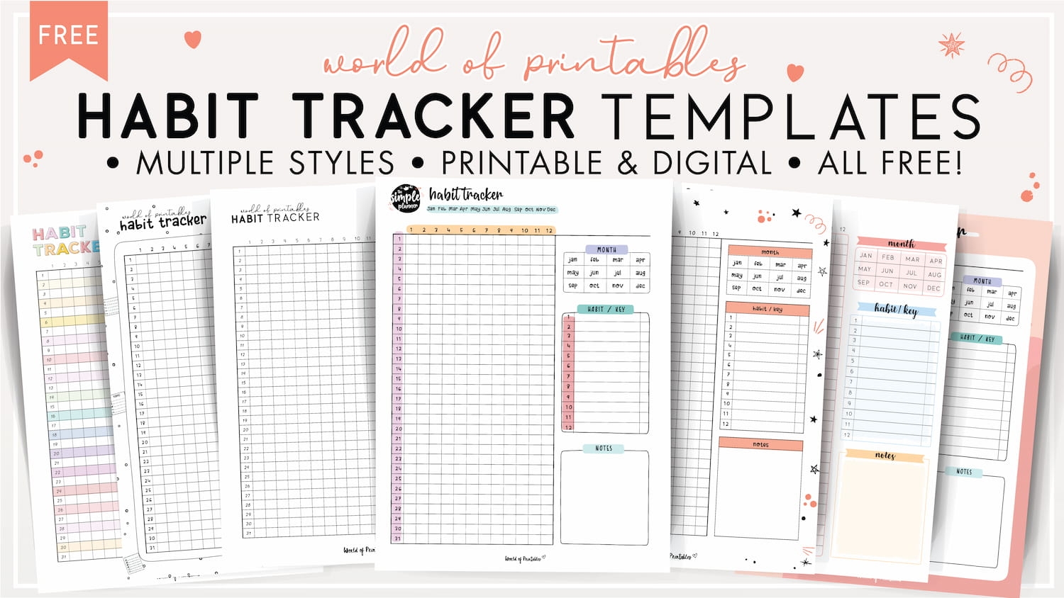 Habit Tracker Templates World Of Printables