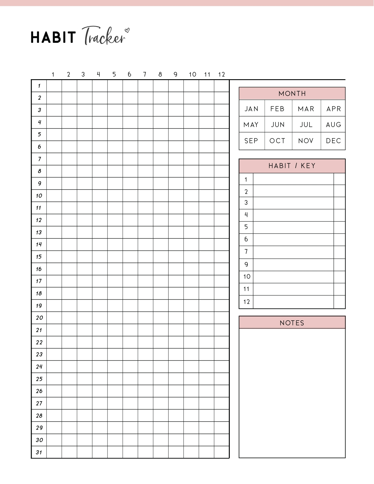 Habit Tracker Templates World Of Printables