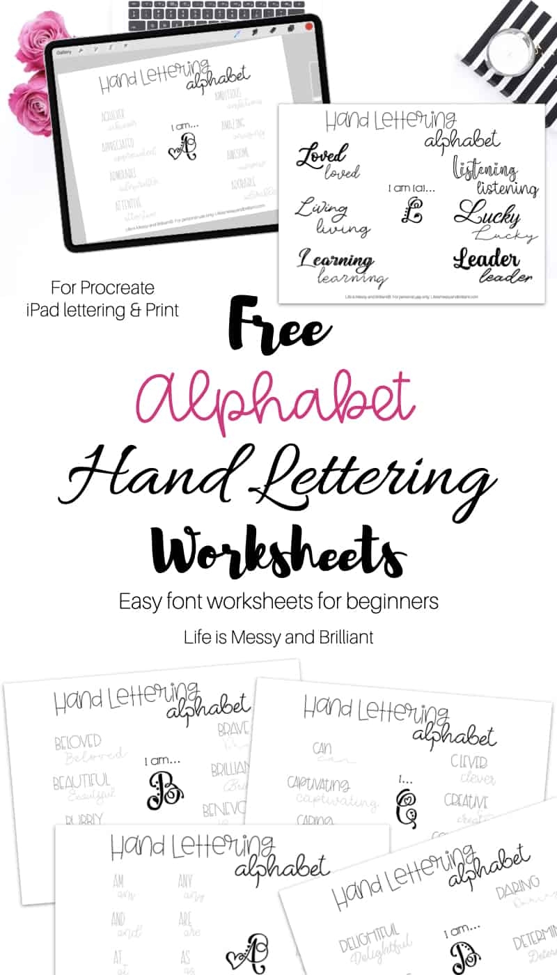 Free Printable Hand Lettering Alphabet Worksheets