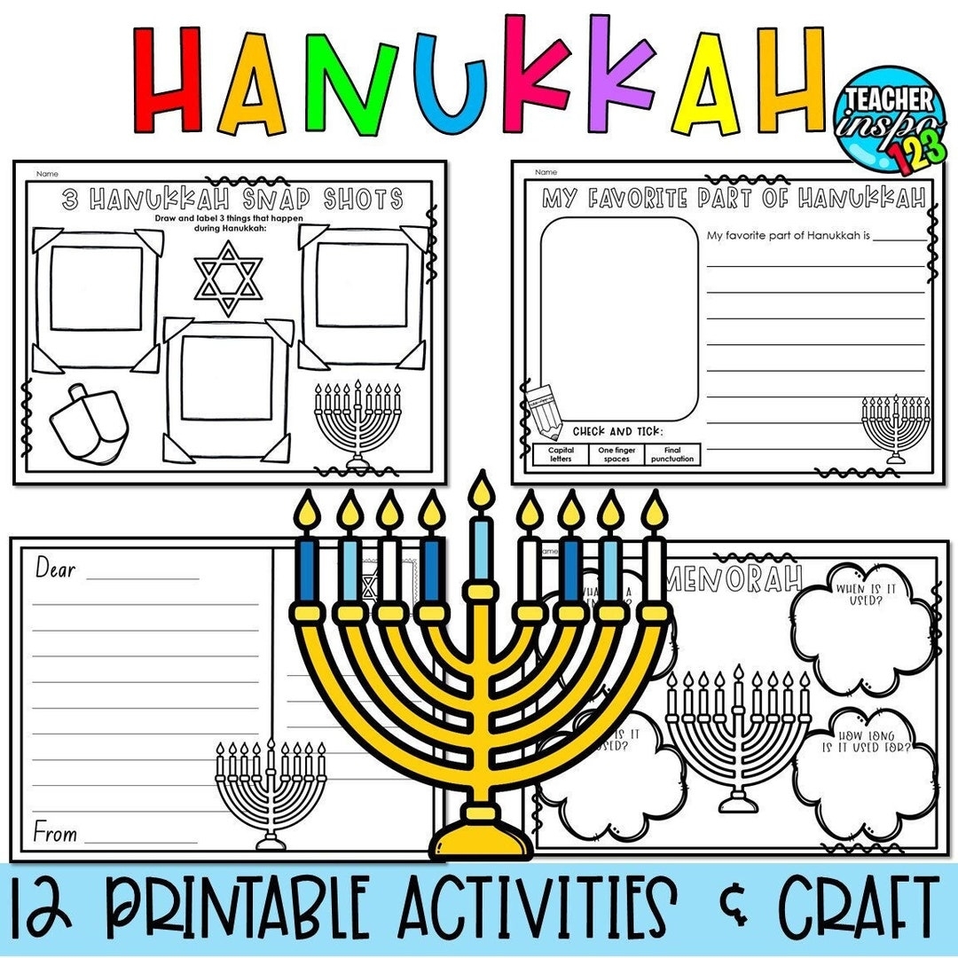 Printable Hanukkah Activity Sheets