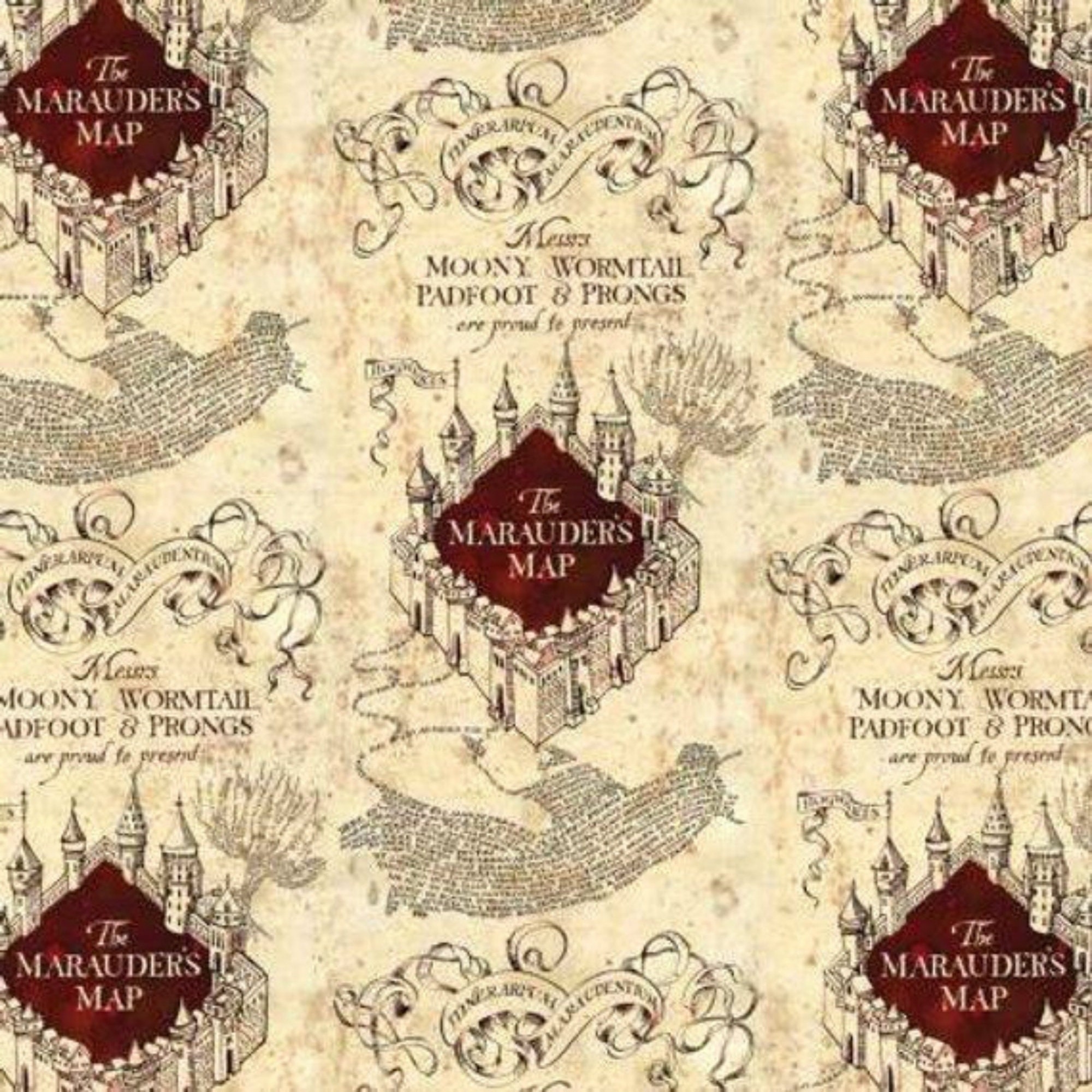 Harry Potter Marauders Map 100 Cotton Print Fabric Cream Wine 93 4 06 Etsy Harry Potter Marauders Map 100 Cotton Print Fabric Cream Wine 93 4 06 Etsy