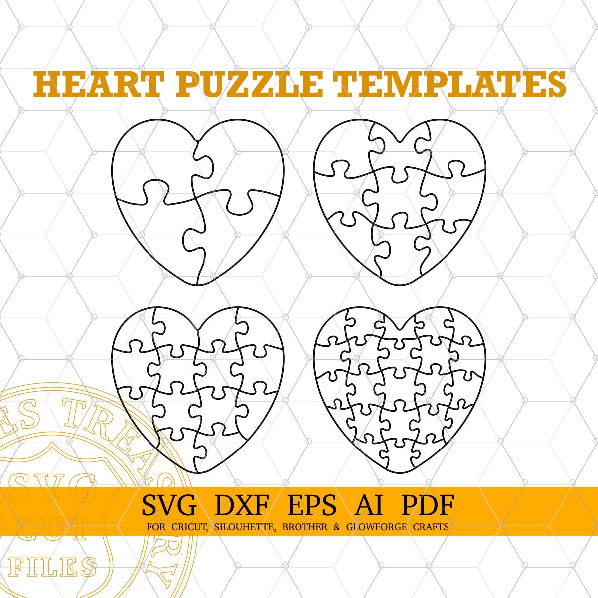 Free Printable Puzzle Pieces Template Heart