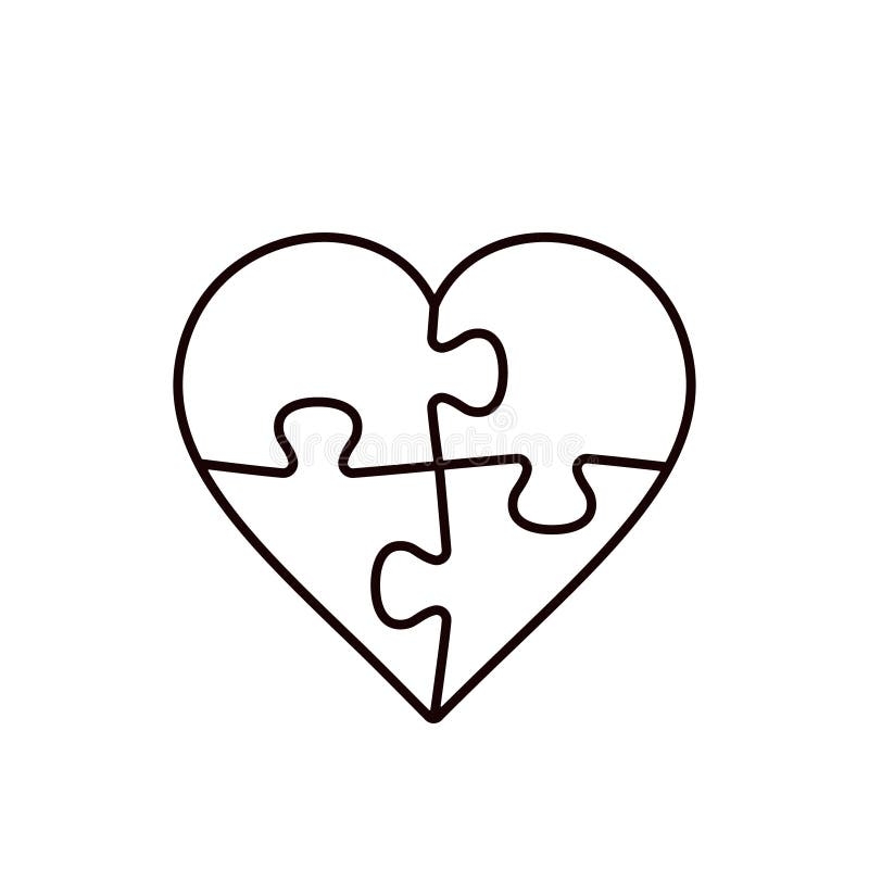 Heart Puzzle Piece Stock Illustrations 3 827 Heart Puzzle Piece 