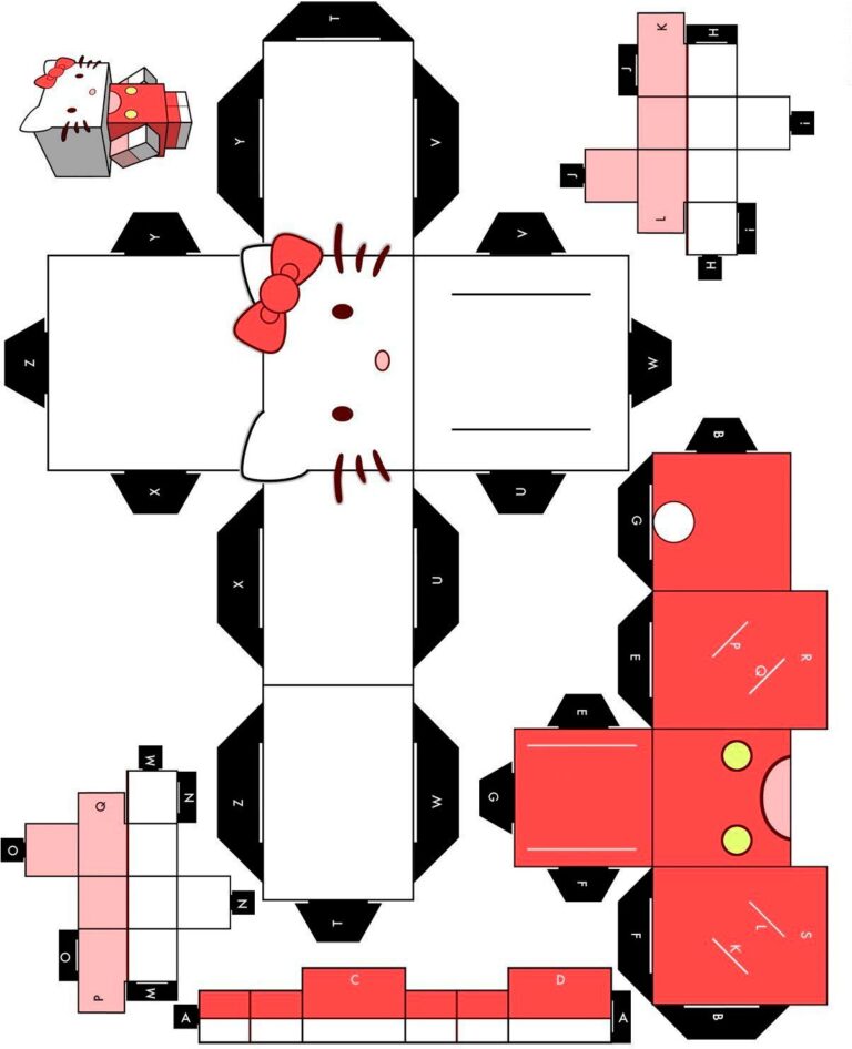 Hello Kitty Paper Model Free Printable Paper Template