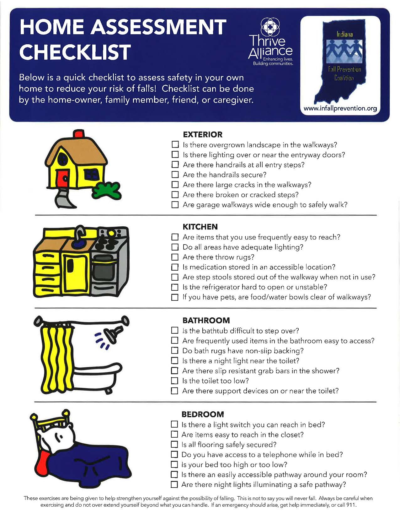 Home Safety Checklist And Exercises Thrive Alliance