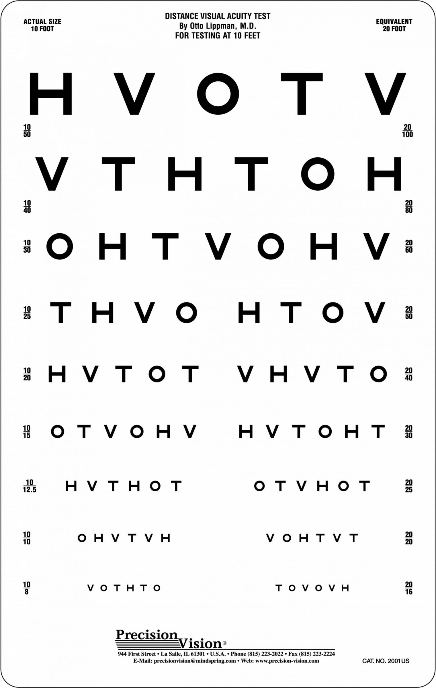 10 Foot Snellen Eye Chart Printable