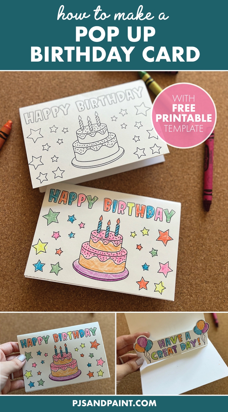 How To Make A Pop Up Birthday Card Free Printable Pjs And Paint