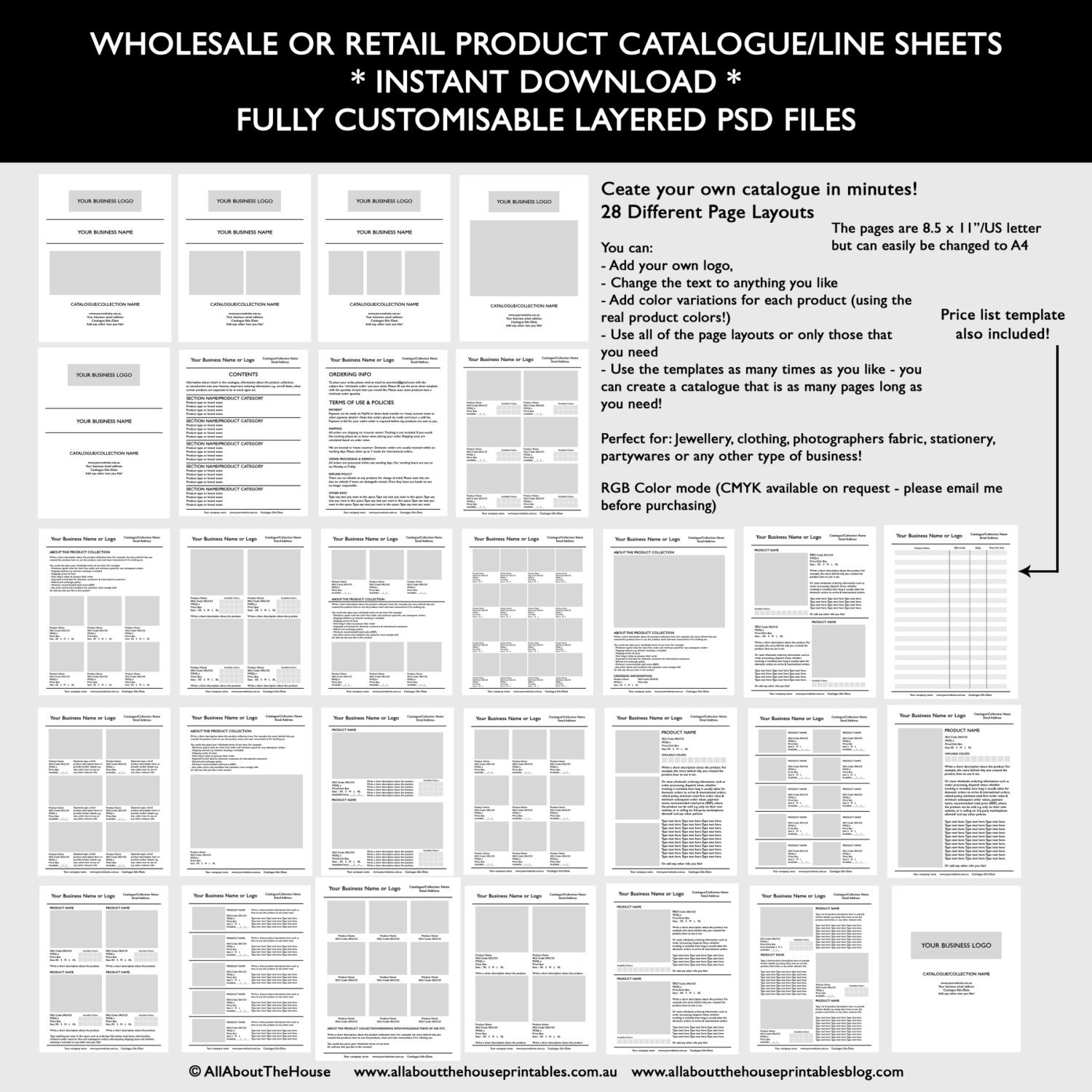 How To Make A Product Catalogue line Sheet For Your Business selling To Wholesalers Or Retailers All About Planners