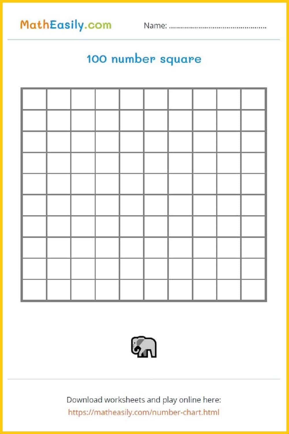 Blank 100 Chart Printable Pdf