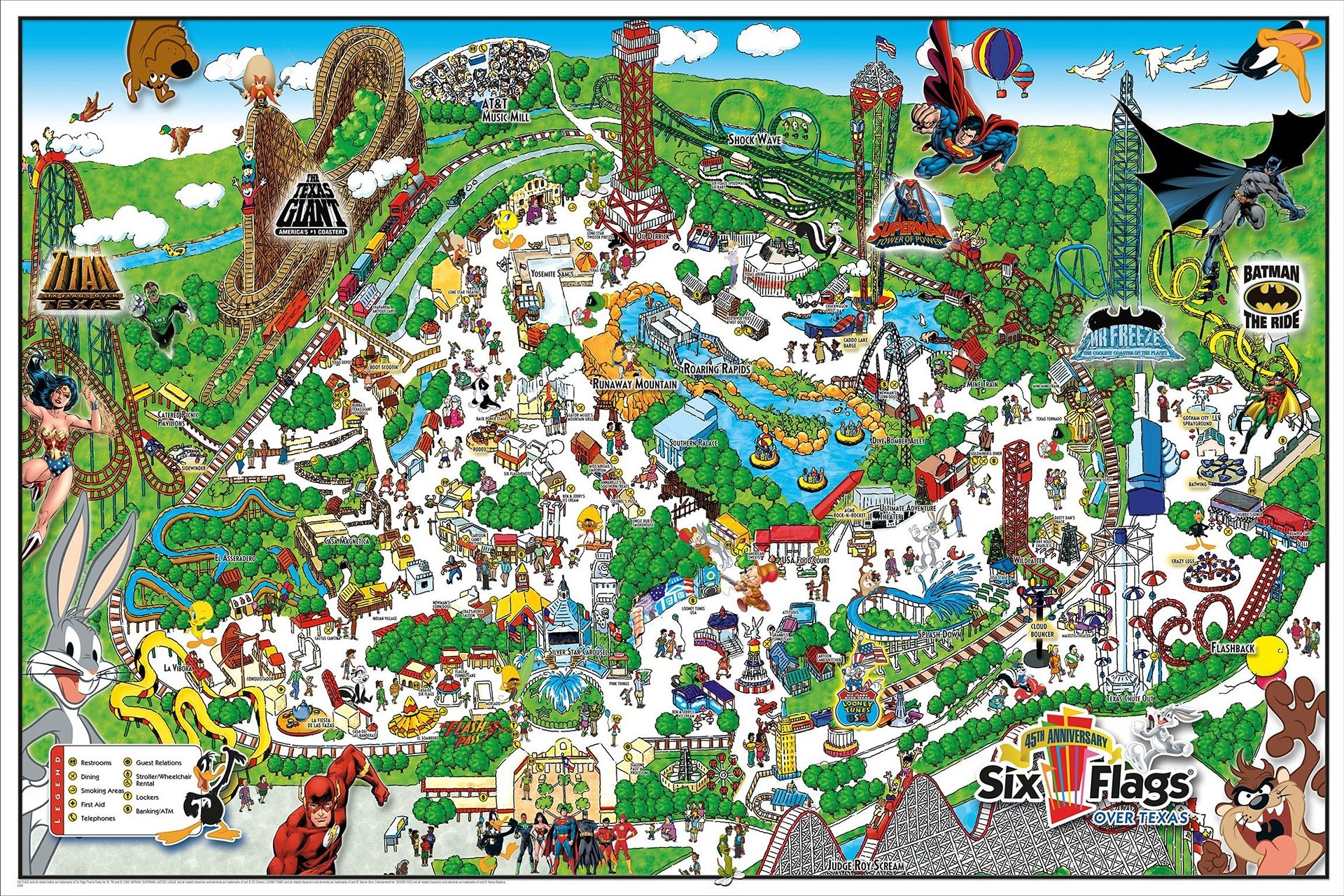 Interactive Park Map Six Flags Over Texas Worksheets Library