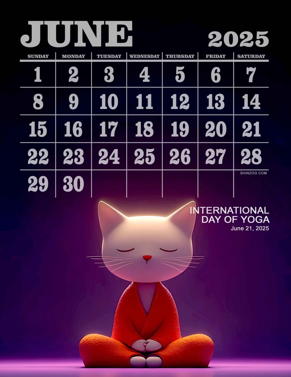 International Day Of Yoga 2025 June Calendar Mindfulness Meditation Zen Calendar Shinzoo International Day Of Yoga 2025 June Calendar Mindfulness Meditation Zen Calendar Shinzoo