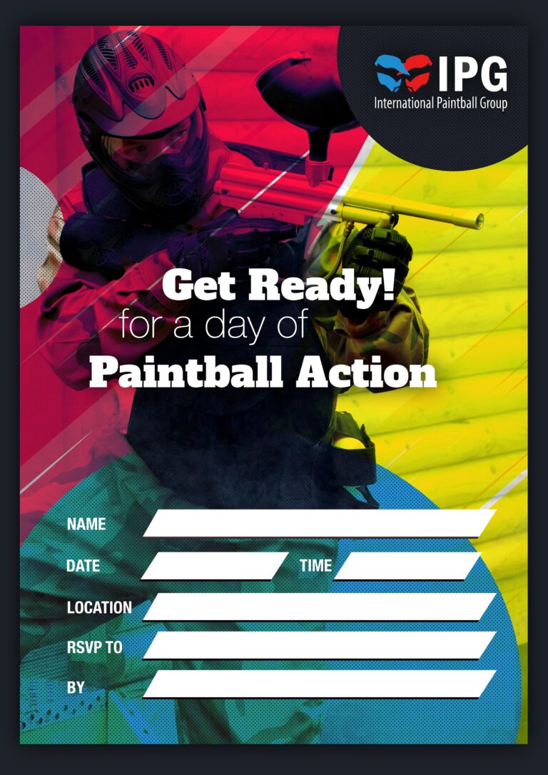International Paintball Group Free Birthday Party Invitations