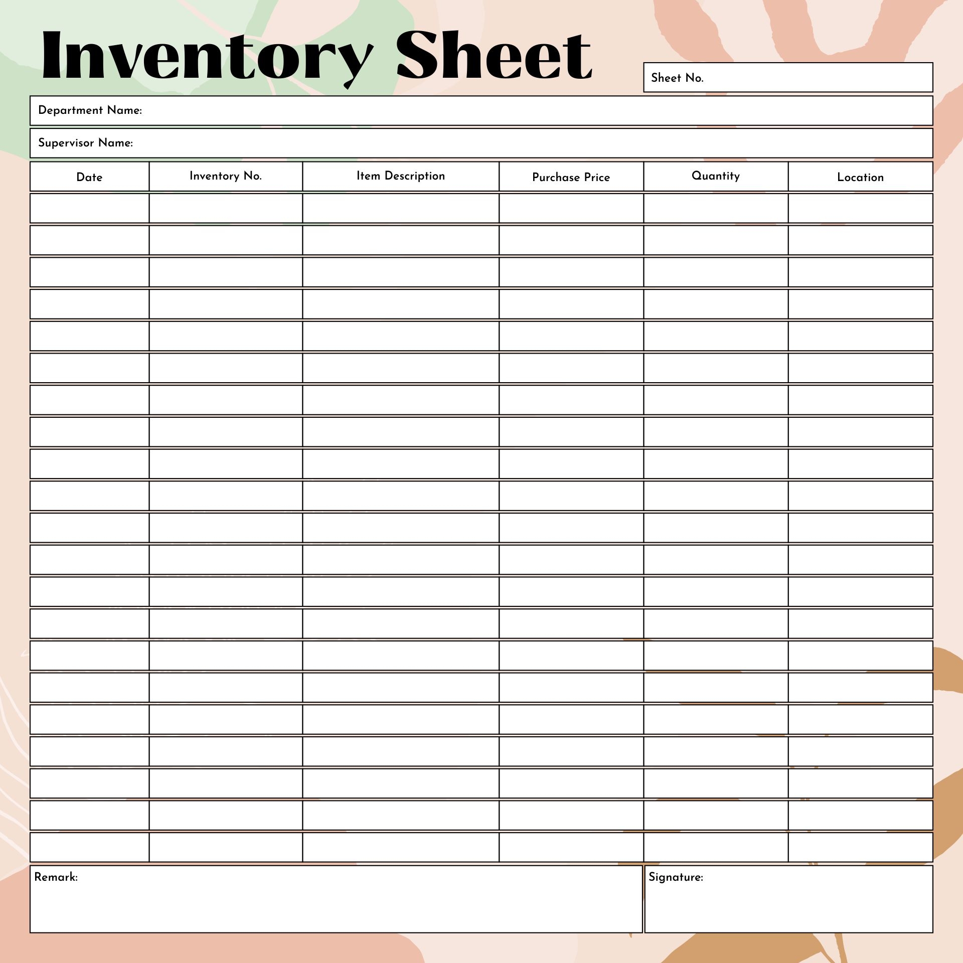 Inventory Worksheets 10 Free PDF Printables Printablee