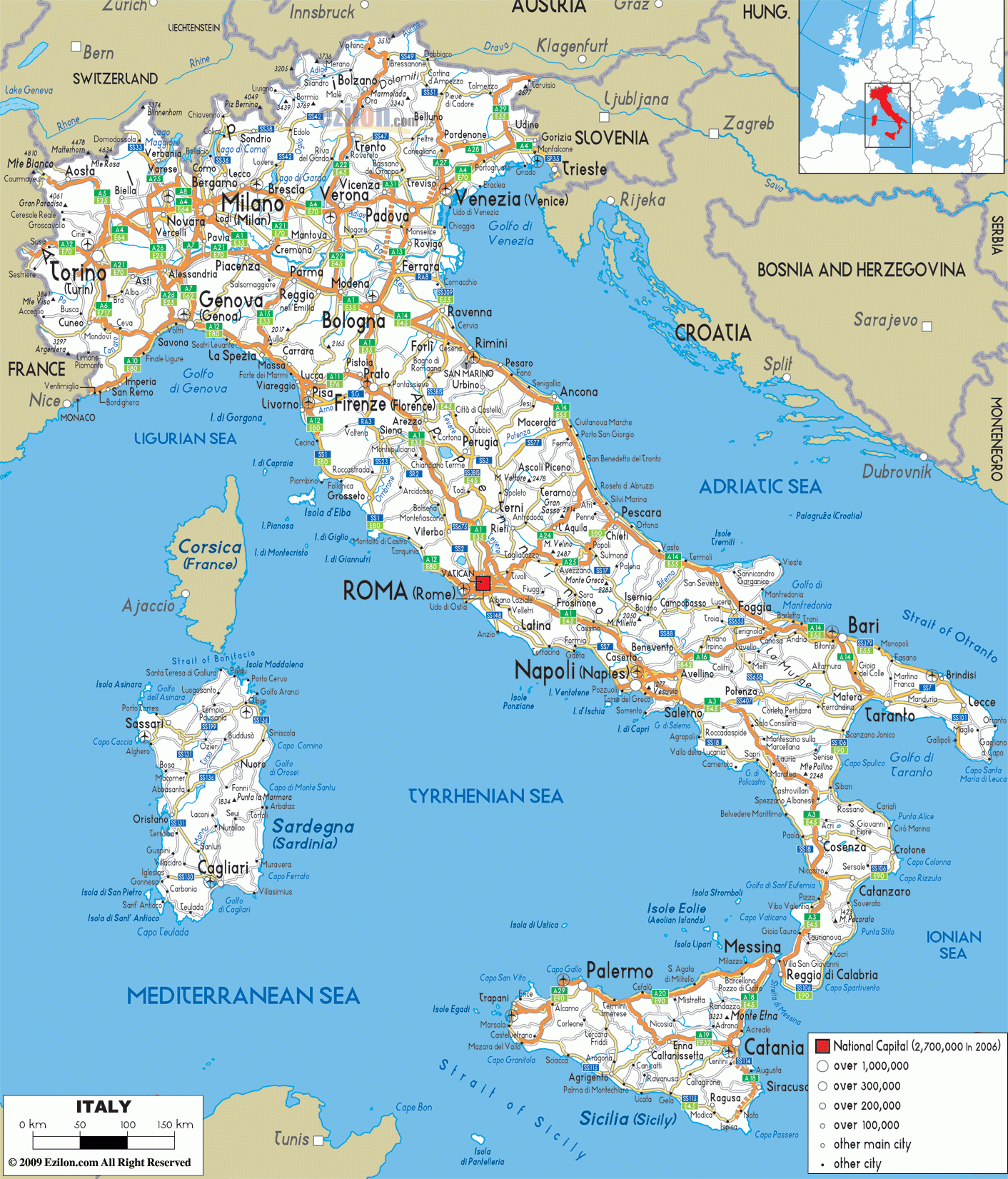 Italy Road Map Guide Explore Highways Routes And National Road 