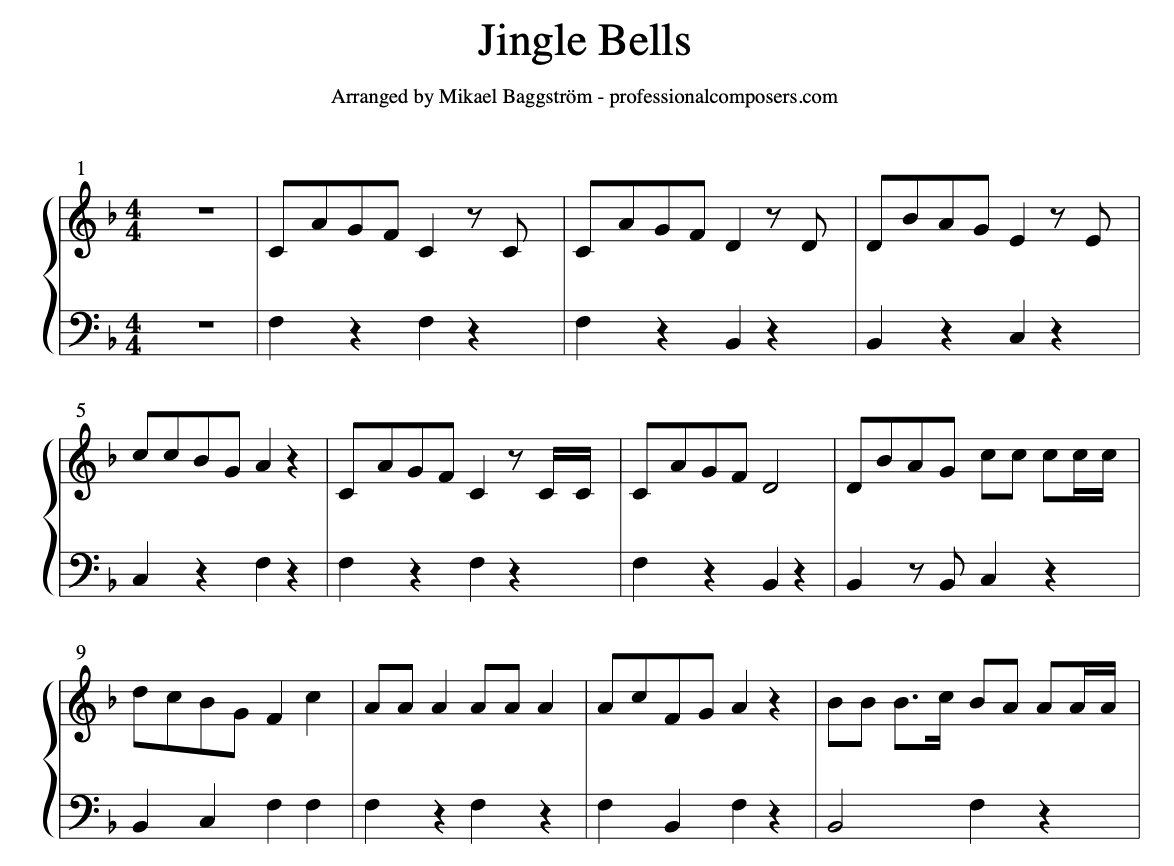Printable Sheet Music Jingle Bells