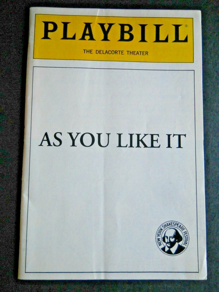 July 1992 The Delacorte Theater Playbill As You Like It 