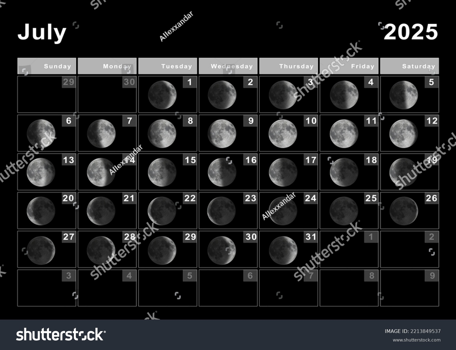July 2025 Lunar Calendar Moon Cycles Stock Illustration 2213849537 July 2025 Lunar Calendar Moon Cycles Stock Illustration 2213849537