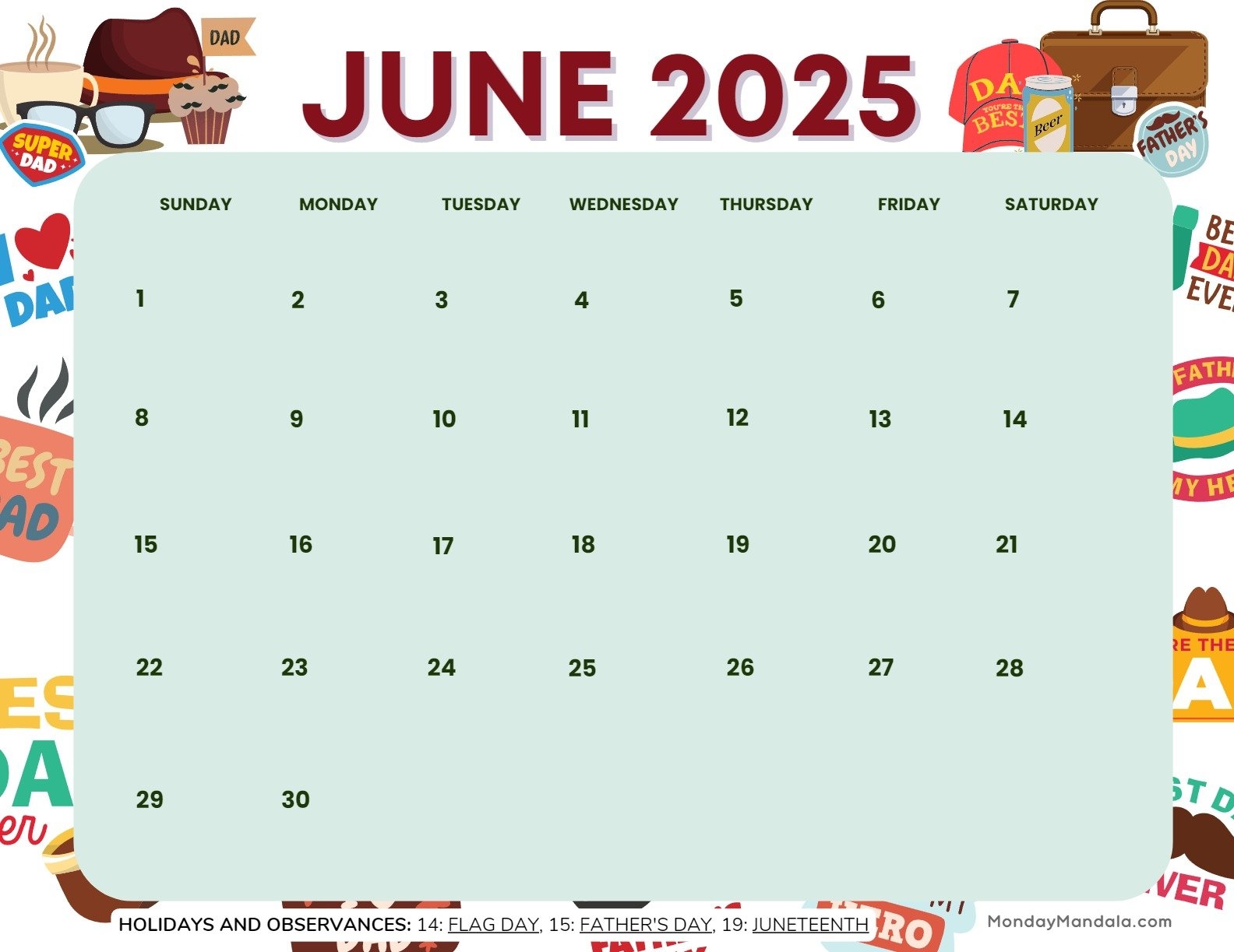 June 2025 Calendar 52 Free PDF Printables 