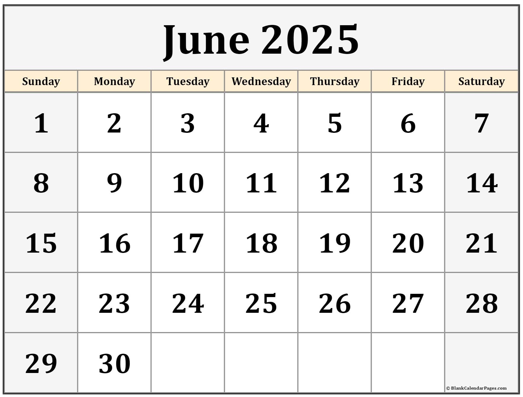 June 2025 Calendar Free Printable Calendars