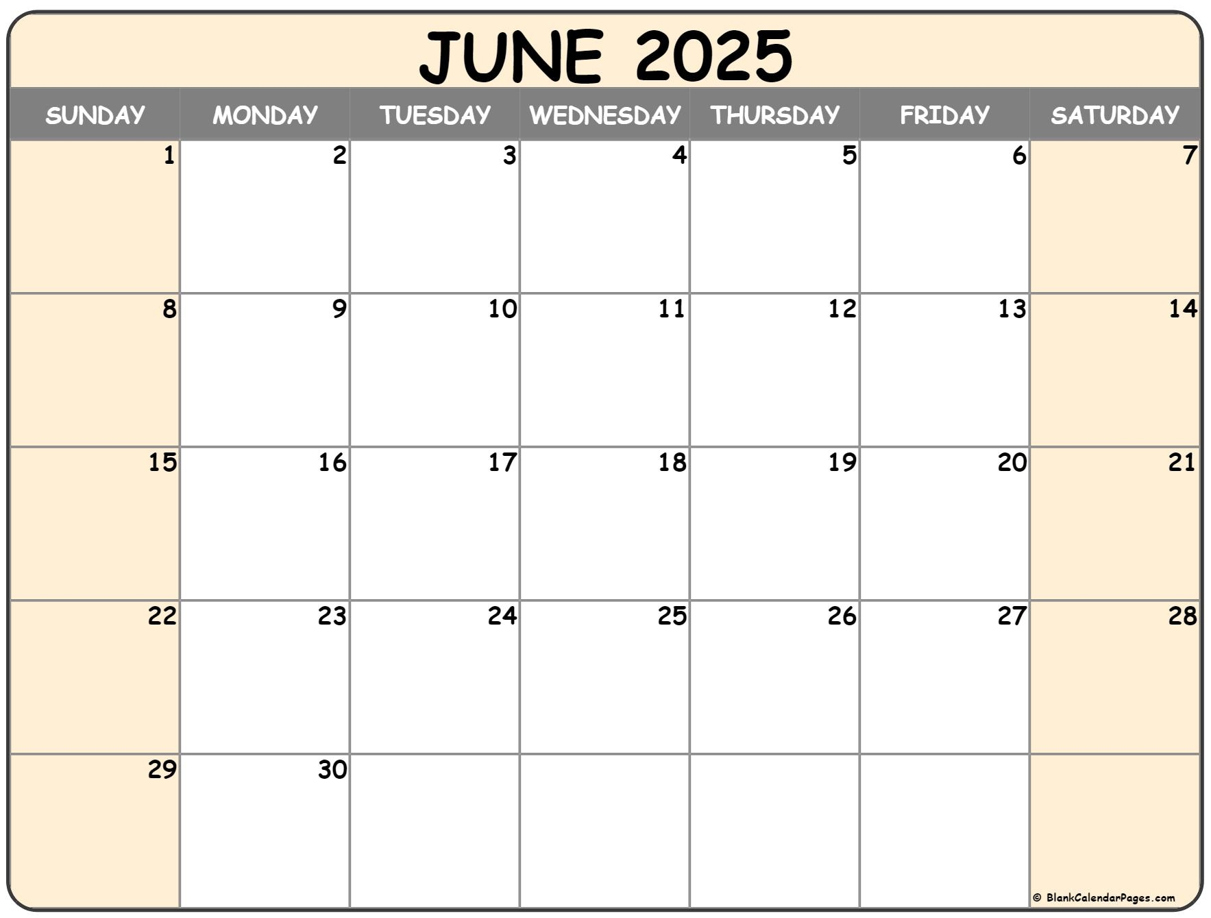 June 2025 Calendar Free Printable Calendars June 2025 Calendar Free Printable Calendars