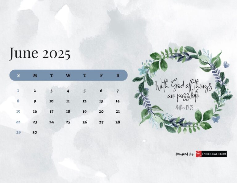 June 2025 Calendar Printables EntheosWeb