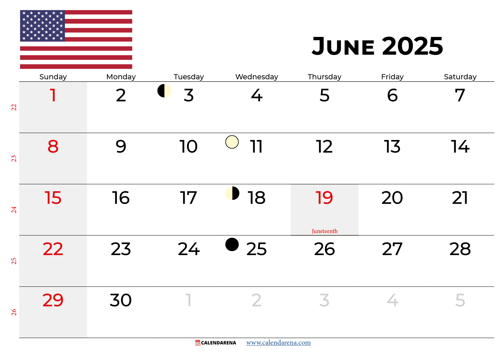 June National Calendar 2025